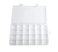 Boîte de rangement en plastique transparent à 24 compartiments pour la fabrication de bijoux, perles, artisanat, accessoires, médicaments, pilules, petits articles