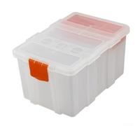 Boîte de rangement en plastique transparent avec séparateurs amovibles pour blocs de construction et petites pièces, étui de rangement blanc avec couvercle à clipser pour outils, vis, papeterie et