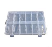 Boîte de rangement en plastique transparent avec séparateurs amovibles pour travaux manuels, papeterie et petits accessoires, boîte de rangement amovible (12 compartiments)