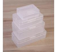 Boîte de rangement en plastique transparent verrouillable pour cosmétiques, matériel de bricolage, petits accessoires, bagues, boucles d'oreilles, colliers, maquillage (16 x 8,8 x 6 cm)