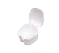 Boîte de rangement en polypropylène pour dentier avec filtre portable, réduit la croissance bactérienne (Blanc)