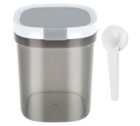 Boîte de rangement en poudre de lait 800 ml - Pour bébé - Avec cuillère - Transparent - Scellée - Empilable pour grains de café, farine, flocons d'avoine - Ingrédients de pâtisserie (1300 ml)