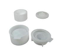 Boîte de rangement en silicone pour bijoux et produits cosmétiques - Forme rayée