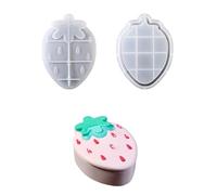 Boîte de rangement en silicone pour décoration de maison et de bureau - Moule de rangement multifonction en forme de fraise/étoile