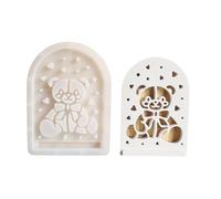 Boîte de rangement en silicone sur le thème de l'ours creux - Accessoires de fabrication artisanale - Convient pour l'organisation de garde-robe et de bureau - Moule à gâteau créatif