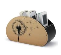 Boîte de rangement en similicuir pour télécommandes, organiseur de bureau à 5 compartiments, motif pissenlits emportés par le vent, porte-télécommandes pour télécommandes, fournitures de bureau, pin