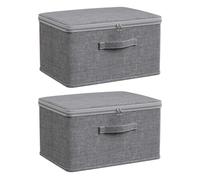 Boîte de rangement en tissu - Bac de placard pliable souple, organiseur avec couvercle, panier à poignée, récipient empilable | Pour chambre à coucher, chambre d'enfant, maison, étagère de rangement