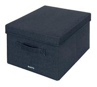 Leitz Boîtes de rangement en tissu avec couvercle – Lot de 2 cubiques, pliables, gris velours moyen