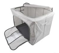 Boîte de rangement en tissu Oxford, cadre en acier, sac pliable et résistant à l'humidité, cadre en métal, organiseur de maison pour vêtements et literie (100 L, gris)