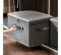 Boîte de rangement en tissu pliable avec couvercle pour vêtements, jouets et organisation de la maison. Organisateur en coton et lin pour la chambre à coucher L,M,S,XLCoton & Lin
