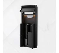 Boîte de Rangement Encastrée, Niche Sanitaire Inox pour Mur de Douche | Distributeur d'Essuie Mains Mural, Support Balai WC et Poubelle Intégrée(A)