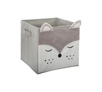 - Boîte de rangement enfant design velours Douceur - L. 29 x l. 29 cm - Gris - Douceur