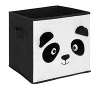 Boîte de rangement enfant panda ""Joey"" noir & blanc 29x29cm - Atmosphera createur d'interieur