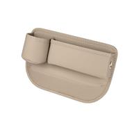 Boîte de Rangement Espace de Siège de Voiture pour Nissan Qashqai/Qashqai e-Power, Poche de Console de Siège Avant en Cuir PU Interieur Accessoire,3 Beige Left