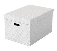 Esselte Boîtes en carton Home L – Lot de 3, grandes, élégantes – Blanc