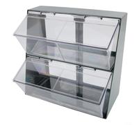 Boîte de rangement esthétique à double couche pour thés et cafés, organisez avec style sur votre table (vert ancien)