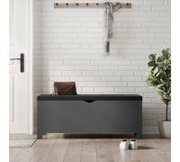 vidaXL Boîte de rangement avec coussin gris 105x40x45 cm