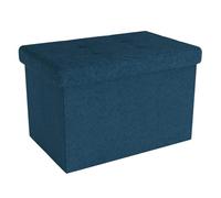 Intirilife Banc Pliable 49x30x30 cm en Bleu Ocean - Cube de siège avec Couvercle et Espace de Rangement en Tissu avec Creux - Sitzcube Repose-Pieds Pliable Coffre de Rangement Coffre Pouf