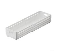 Boîte de rangement extensible, 8 x 10 x 28 cm, poubelle de rangement pour chaussettes et sous-vêtements, couvercle anti-poussière pour placard et commode, blanc moyen