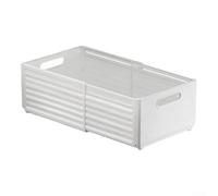 Boîte de rangement extensible en plastique avec couvercle, organiseur de garde-robe pour chaussettes et sous-vêtements, séparateur de tiroir flexible pour placard et commode (taille L, blanc)