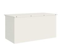 vidaXL Boîte de rangement extérieure en acier 100×50,5×50 cm Blanc - résistante aux intempéries