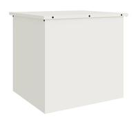 vidaXL Coffre de rangement extérieur Acier 55 x 50,5 x 50 cm Blanc, résistant aux intempéries