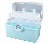 Boîte de Rangement Familiale Grosse Capacité en Pp à Couches pour Maison | Couvercle Transparent Bleu, Organisation des Remède et Cosmétiques, Voyage