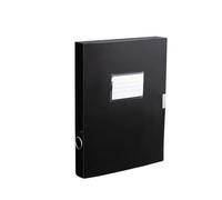 Boîte de rangement fichiers A4, boîtier d'archives en plastique, boîte documents bleu, paquet 2 Pour Fournitures(Black-3.5cm)
