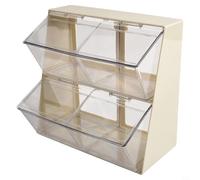 Boîte de rangement fonctionnelle à deux couches pour capsules de thé et café pour un processus de sélection quotidien simplifié des boissons (blanc)