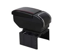 Boîte De Rangement For Accoudoir De Voiture Avec Porte-gobelet Et Accessoires Auto Pour Hyundai I20 2020 2021 2022 2023 2024(F Black Red No USB)