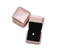 Boîte de rangement for bagues, tréfilage, cuir PU, couronne, bouton, emballage bijoux, boucle, clou pour Mariage,Proposition(Pink)