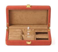 Boîte de rangement for bijoux en microfibre, présentoir for bagues, pendentifs, bracelets, colliers et boucles d'oreilles. Rangement de bijoux(Oranje,110 * 200 * 55mm)