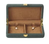 Boîte de rangement for bijoux en microfibre, présentoir for bagues, pendentifs, bracelets, colliers et boucles d'oreilles. Rangement de bijoux(Dark green,200 * 110 * 55mm)