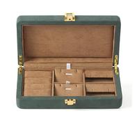 Boîte de rangement for bijoux en microfibre, présentoir for bagues, pendentifs, bracelets, colliers et boucles d'oreilles(Dark green,110 * 200 * 55mm)