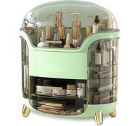 Boîte De Rangement for Maquillage - Trousse À Cosmétiques, Soins De La Peau Et Beauté avec Couvercle Transparent Et Tiroirs for Commode Et Salle De Bain, Étanche À La Poussière(Green)
