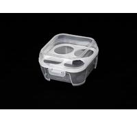 Boîte de Rangement Frigo pour Œufs Portable, Antichoc, Plastique Transparent avec Couvercle, 4 Compartiments, 10.5 x 10.5 x 6.5 cm, Incassable pour Camping et Voyage ou Rangement réfrigérateur