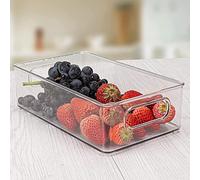 Boite de Rangement Frigo Transparent, Lot de 6 Organisateur Frigo,Empilable Organisateur Frigo pour Le Réfrigérateur, la Cuisine, Le Garde-Manger, Les Armoires et Les Comptoirs-25.5*14.56* 7.65cm