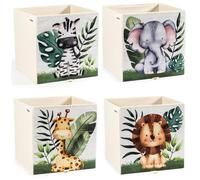 Boîte de rangement Gadgy pour enfants - Ensemble de 4 boîtes de rangement pour chambre d'enfants - Compatible avec les boîtes pour enfants Kallax - Boîtes de rangement pour enfants pliables 33x33x33cm