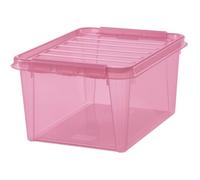 Boîte de rangement grise rose ou Bleue avec couvercle 31 litres - Bleu