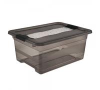 Boîte de rangement grise translucide 12 litres