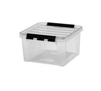 Hammarplast Boîte de rangement Clipbox Smart Store Classic 12 7 L, couvercle empilable, clips noirs
