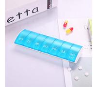 Boîte de rangement hebdomadaire en plastique pour suppléments, vitamines, huiles de poisson (bleu)