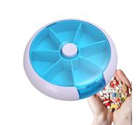 Boîte de rangement hebdomadaire portable - Pilulier rond de 7 jours avec compartiments à code couleur et couvercles transparents - Organiseur pratique pour médicaments, vitamines et petits objets