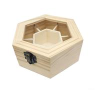 Boîte de rangement hexagonale en bois à sept compartiments conçue pour garder les bijoux organisés, pour le placement de bureau et les techniques de décoration créatives