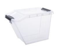 Boîte de rangement inclinée 58L transparente empilable Plast Team 27750800