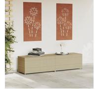 vidaXL Boîte de rangement de jardin mélange beige 469 L – Résine tressée, sac résistant à l'eau