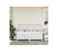 Boîte de rangement jardin blanc 150x50x56,5cm bois massif sapin 364757