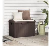 vidaXL Boîte de Rangement Jardin Coussin de Siège, Coffre à Outils avec Couvercle, Organisateur de Terrasse Patio, Moderne,Marron PP
