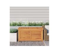 Boîte de rangement jardin et sac 114x50x58 cm bois massif teck