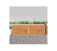 Boîte de rangement jardin et sac 200x50x55 cm bois massif teck